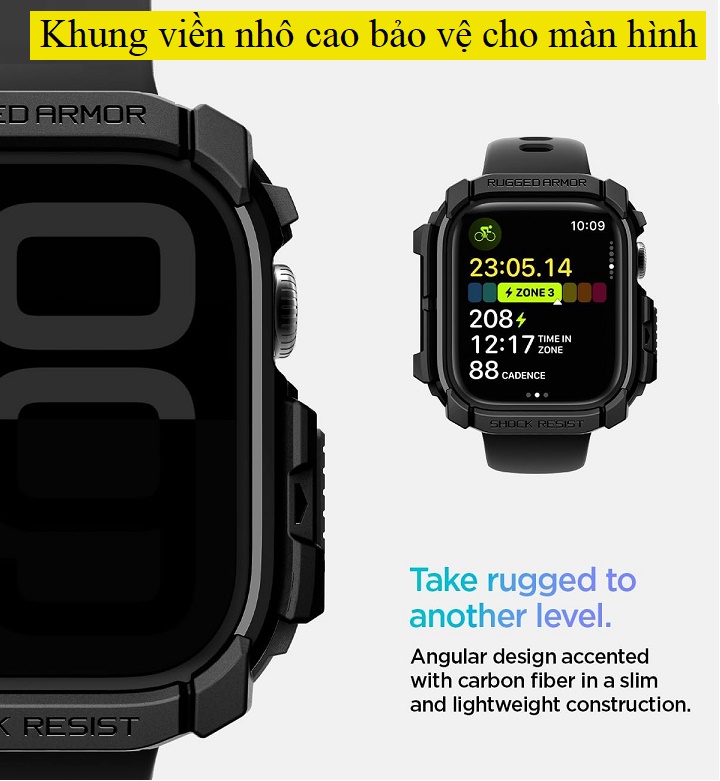 Vỏ  Apple Watch Series 10 46mm Spigen Rugged Armor 2